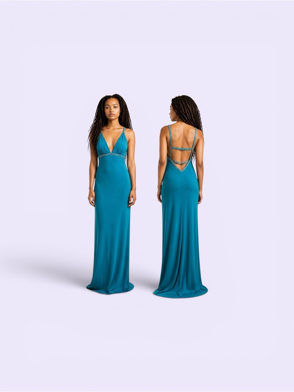 💙✨ XTREME Cornflower Blue Beaded Evening Gown – Size 10 – NWT ✨💙